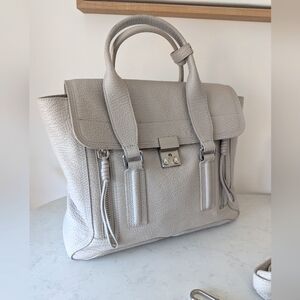 3.1 Phillip Lim Gray Satchel Bag with Sophisticated Design